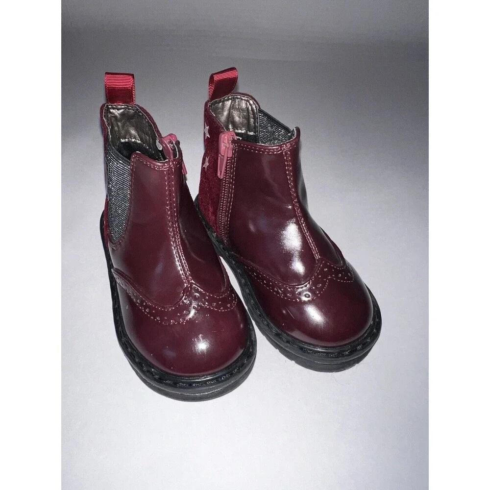 BALDUCCI Italy Boots Toddler Girl EUR 23 US 7 Avertis Burgundy Red Leather Shoes